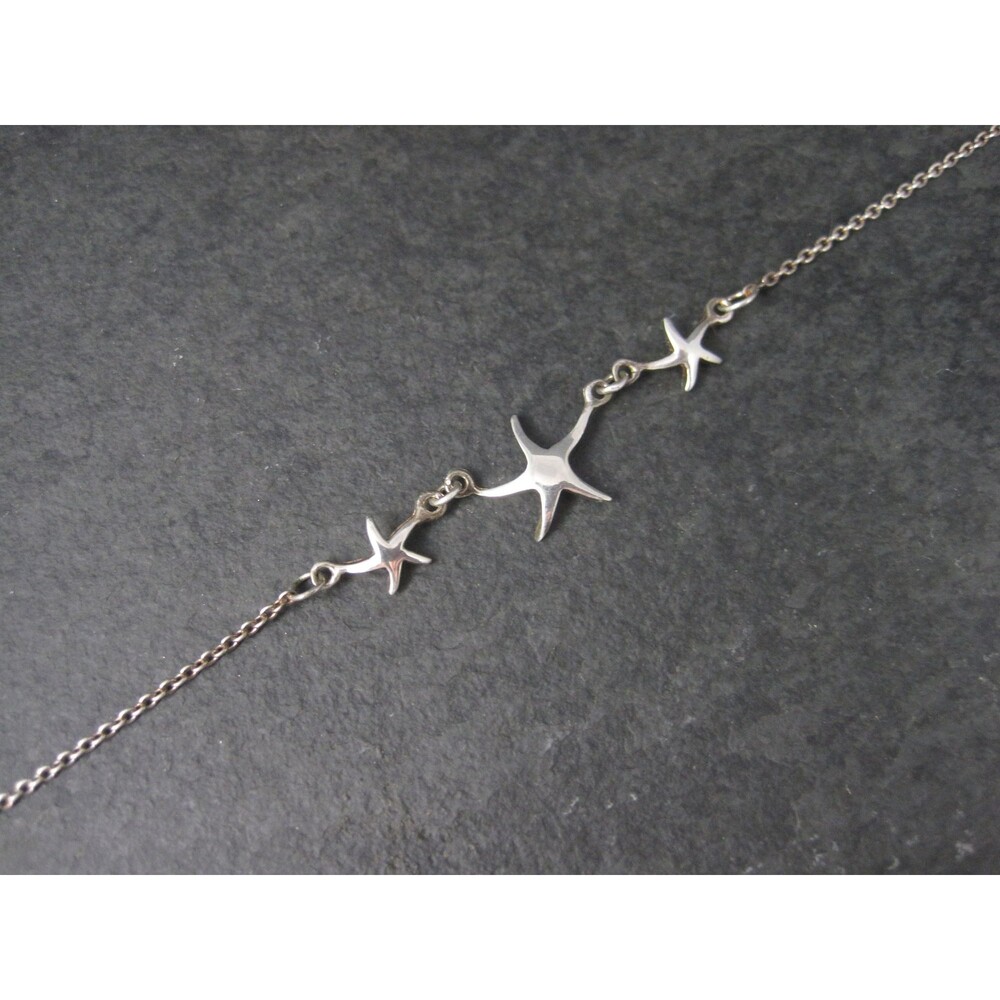 Dainty Sterling Starfish Bracelet 6-7 Inches